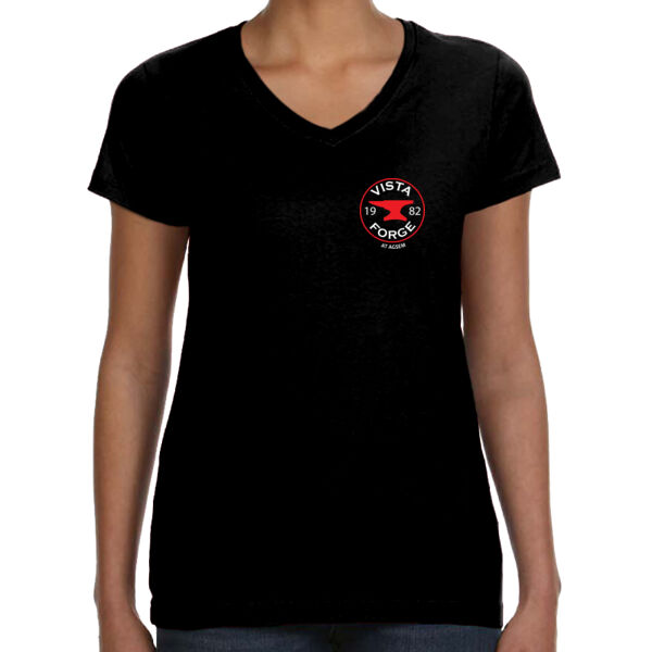 Iron Bangers Ladies Black V-Neck T-Shirt Thumbnail